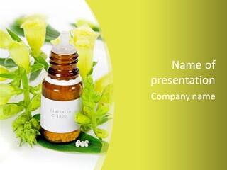 Concept Alternative Medicine Bottle PowerPoint Template