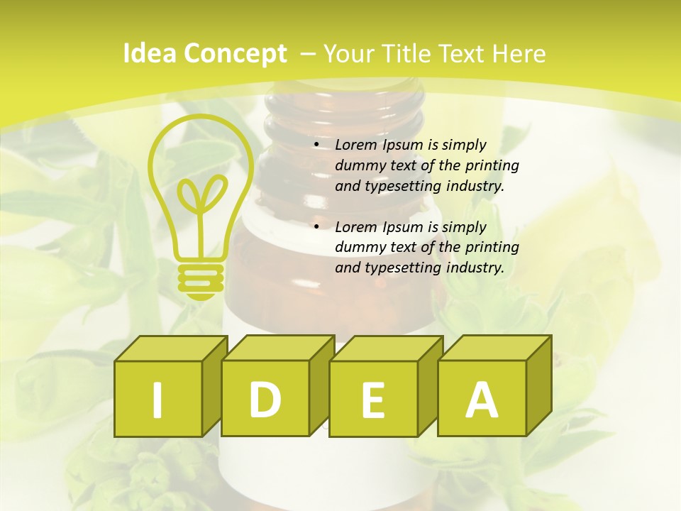 Concept Alternative Medicine Bottle PowerPoint Template