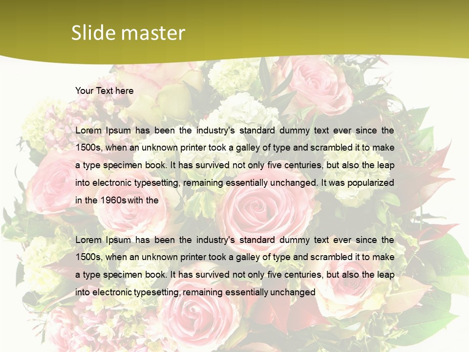 Roses Thank Arrangement PowerPoint Template