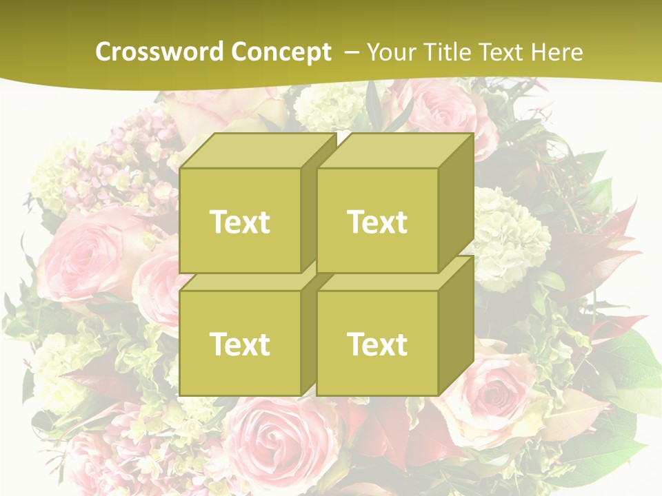 Roses Thank Arrangement PowerPoint Template