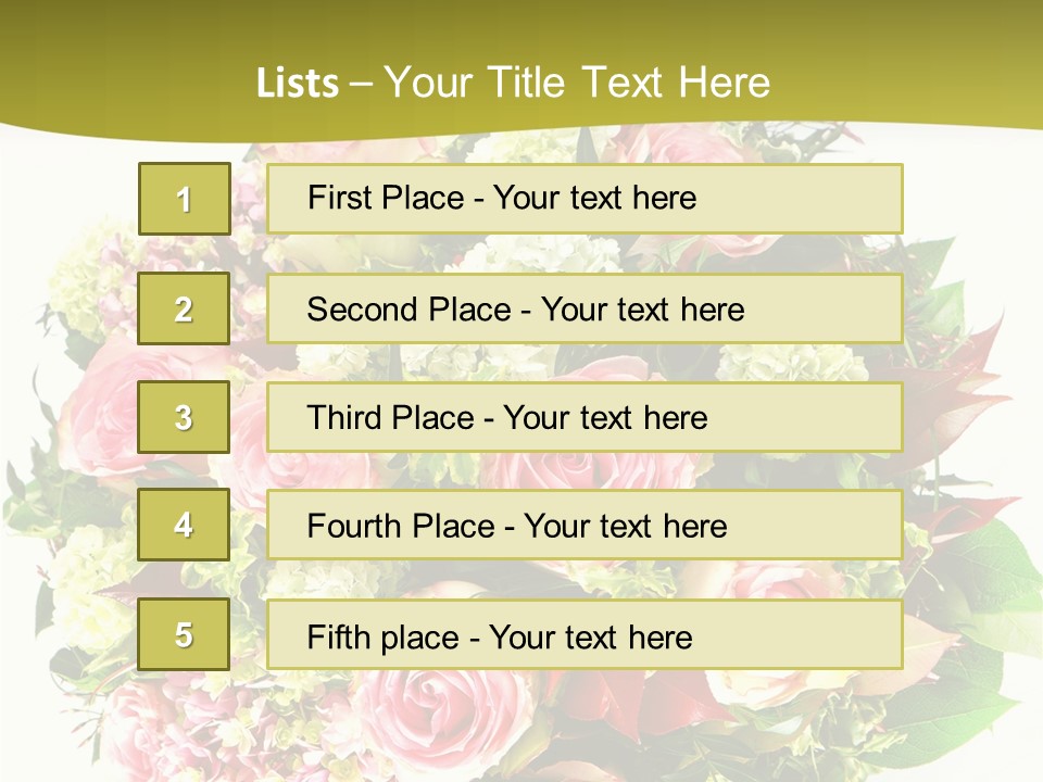 Roses Thank Arrangement PowerPoint Template