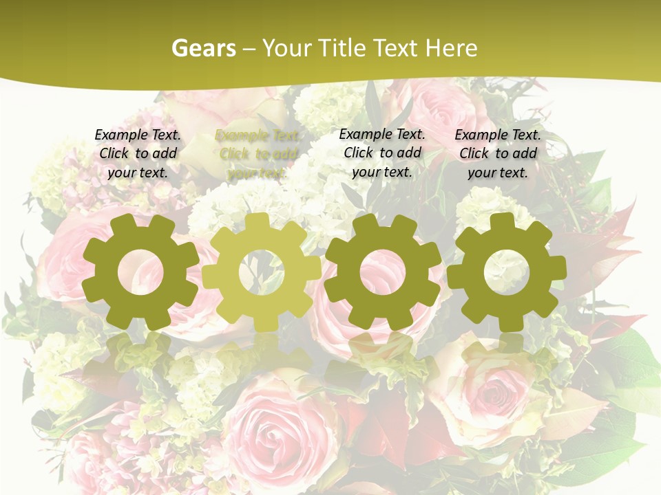 Roses Thank Arrangement PowerPoint Template