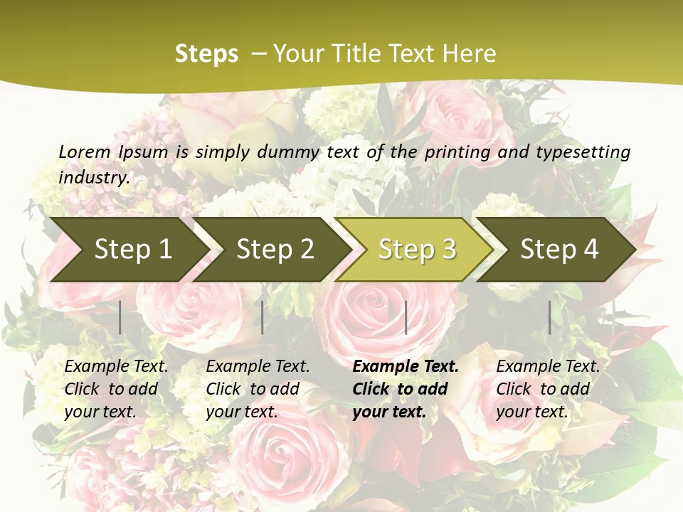 Roses Thank Arrangement PowerPoint Template