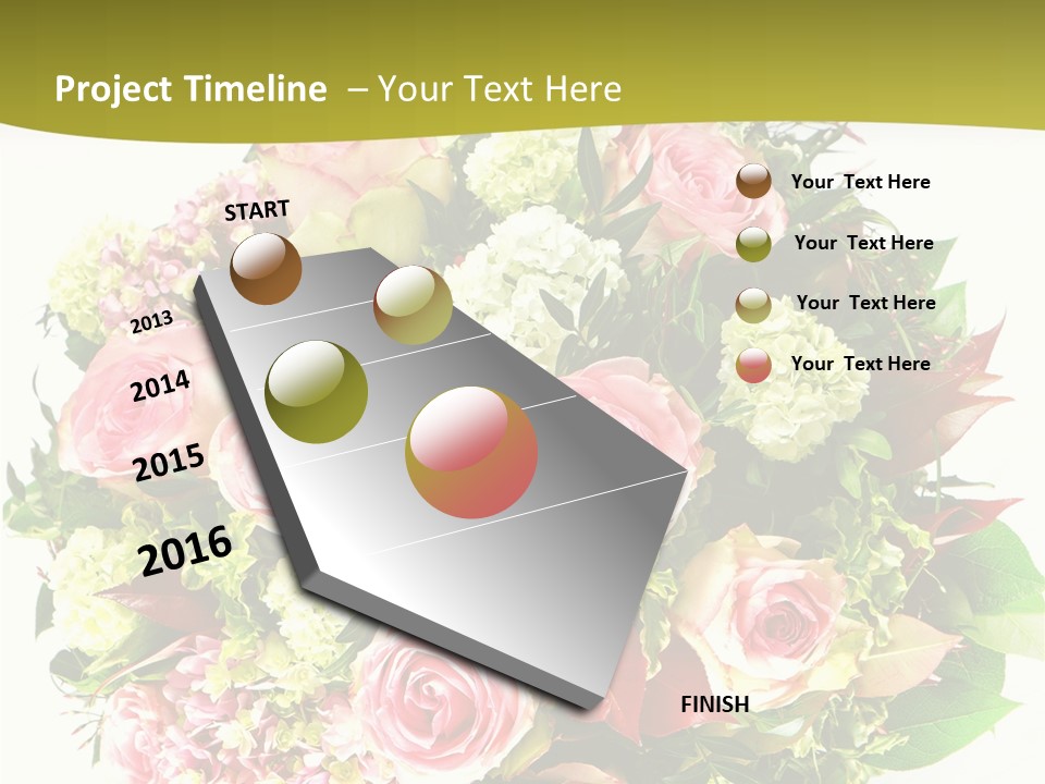 Roses Thank Arrangement PowerPoint Template