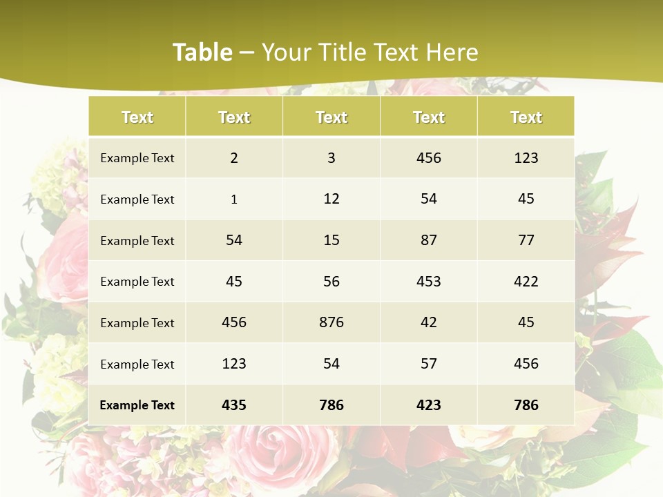 Roses Thank Arrangement PowerPoint Template