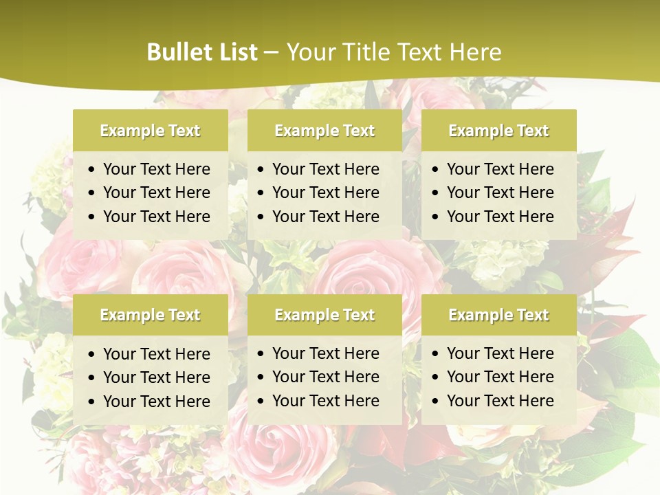 Roses Thank Arrangement PowerPoint Template