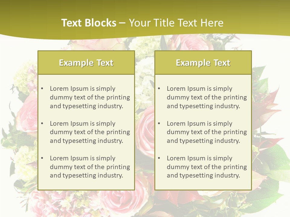 Roses Thank Arrangement PowerPoint Template