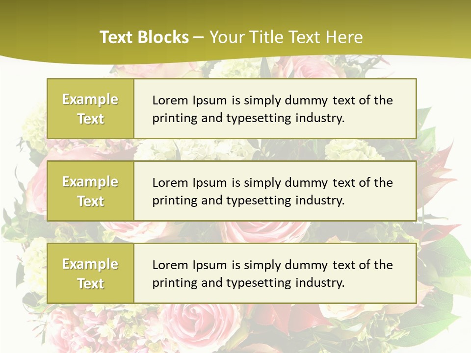 Roses Thank Arrangement PowerPoint Template