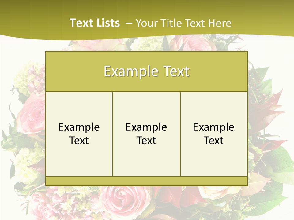 Roses Thank Arrangement PowerPoint Template