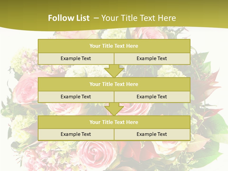 Roses Thank Arrangement PowerPoint Template