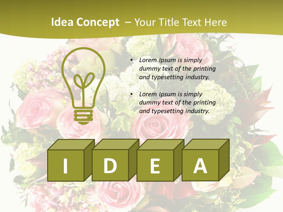 Roses Thank Arrangement PowerPoint Template