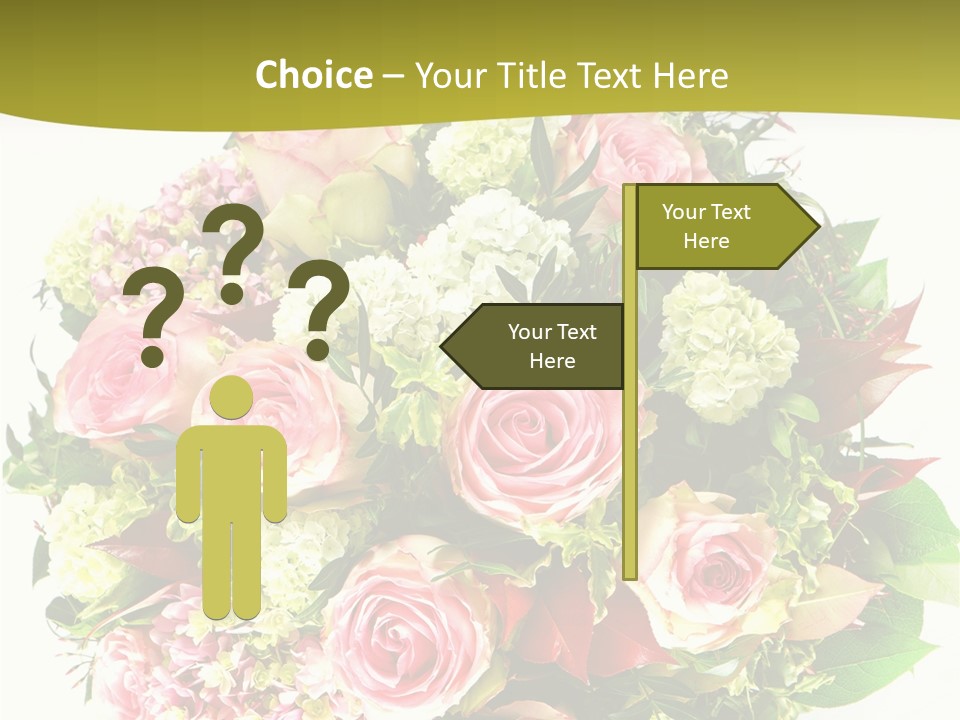 Roses Thank Arrangement PowerPoint Template