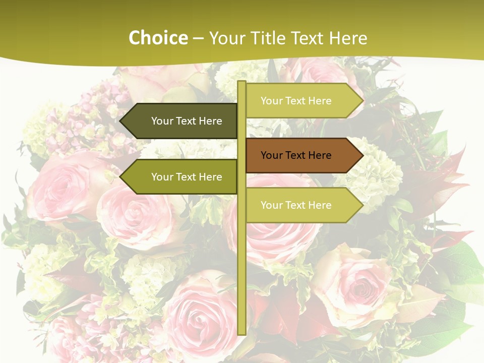 Roses Thank Arrangement PowerPoint Template