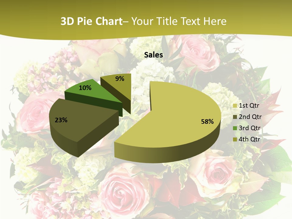 Roses Thank Arrangement PowerPoint Template