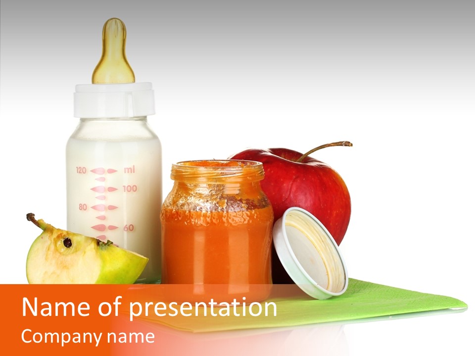 Isolated Food Baby Bottle PowerPoint Template