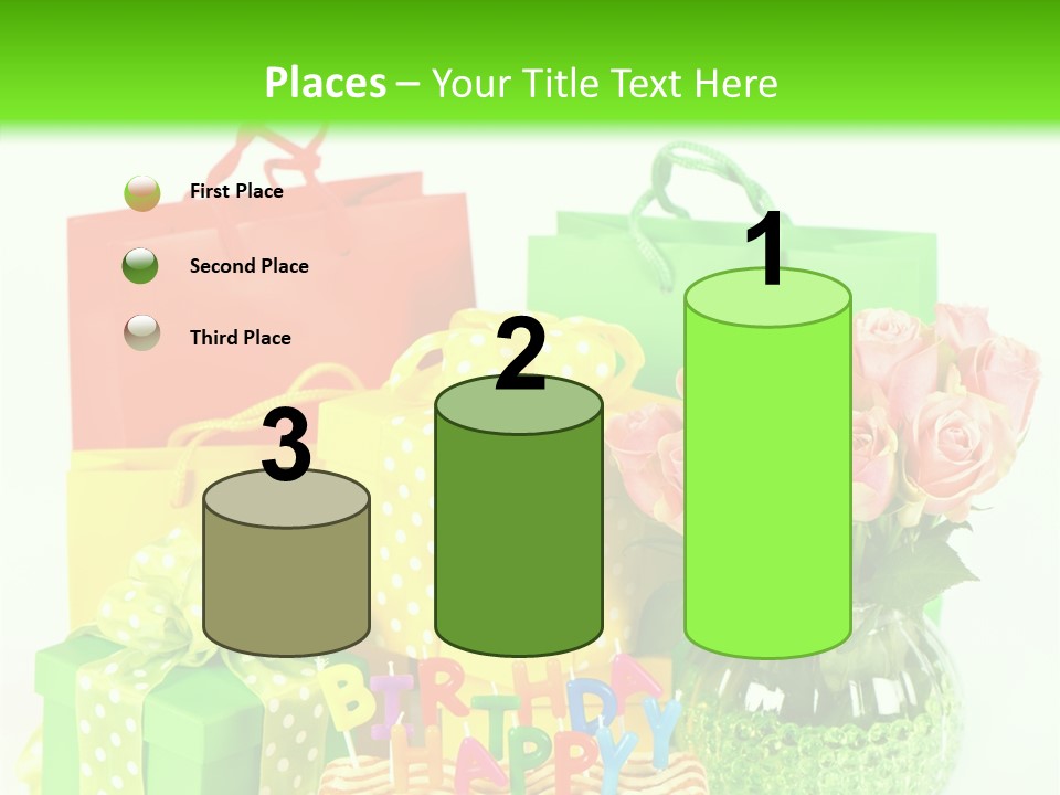 Green Celebrate Bouquet PowerPoint Template