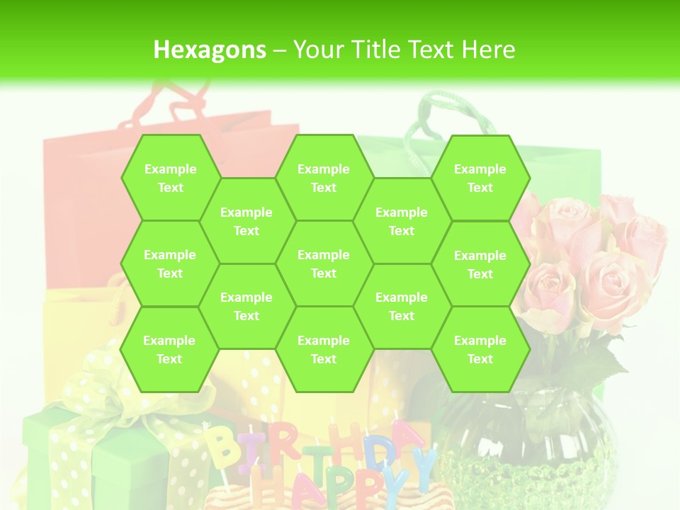 Green Celebrate Bouquet PowerPoint Template