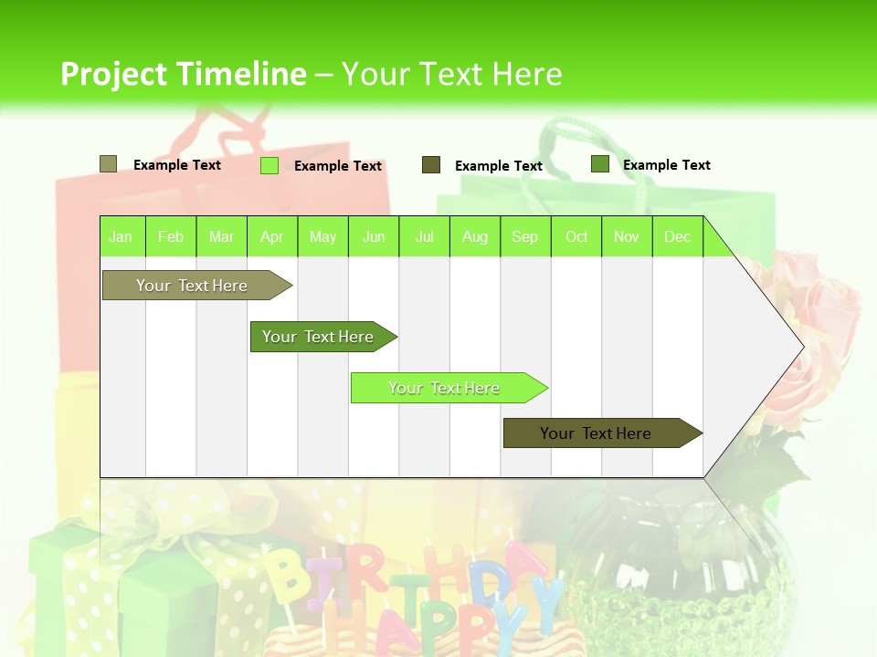 Green Celebrate Bouquet PowerPoint Template