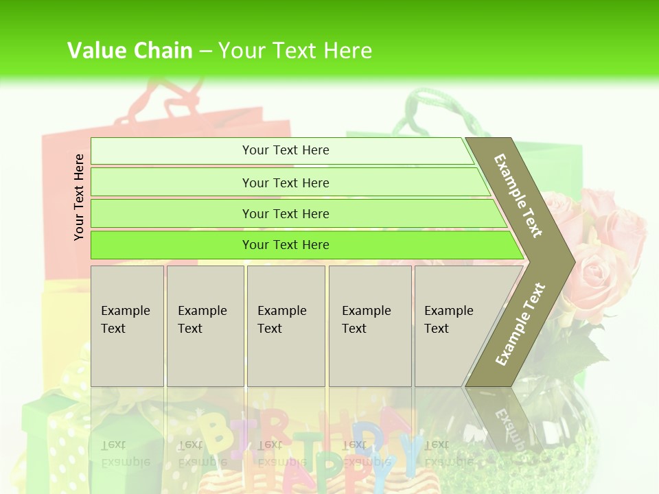Green Celebrate Bouquet PowerPoint Template