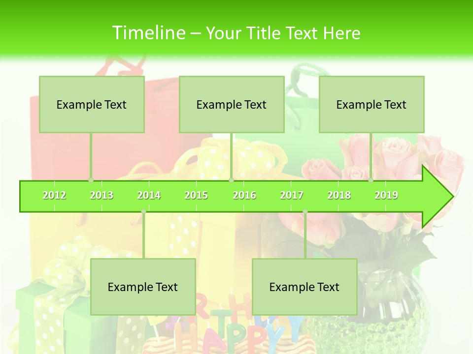 Green Celebrate Bouquet PowerPoint Template