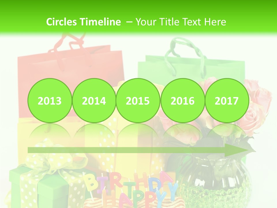 Green Celebrate Bouquet PowerPoint Template