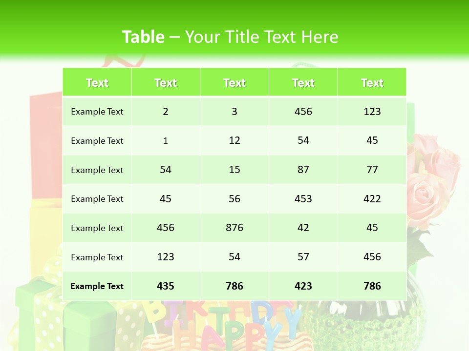 Green Celebrate Bouquet PowerPoint Template