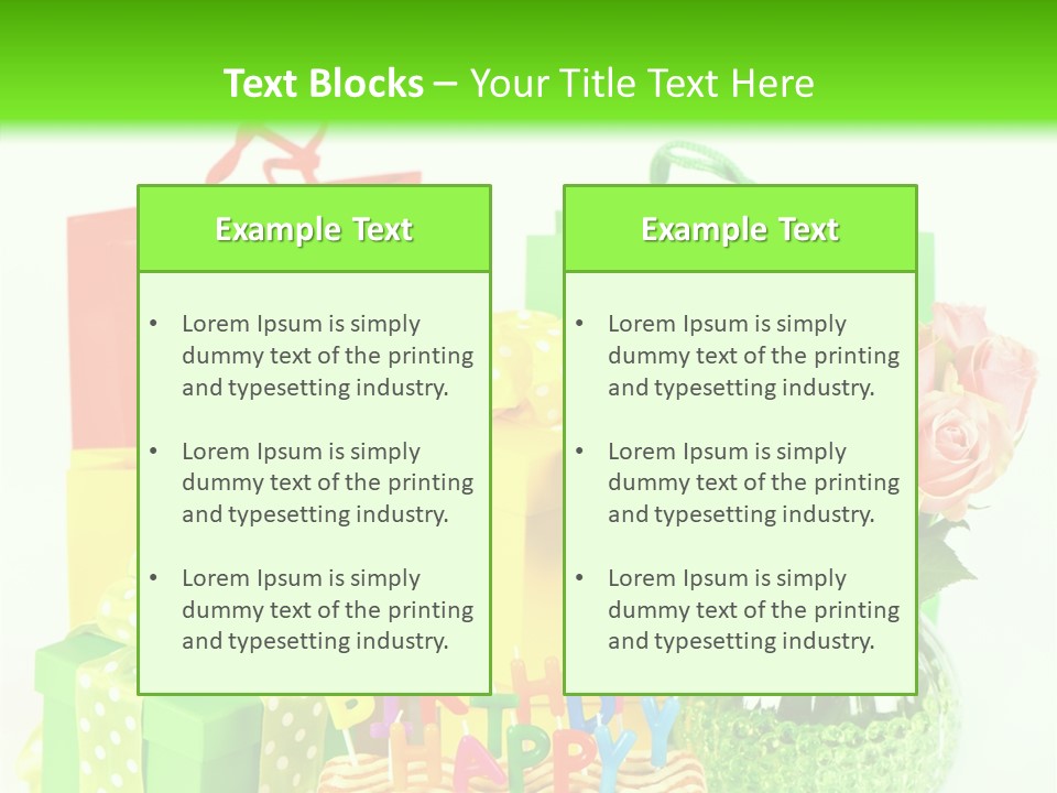 Green Celebrate Bouquet PowerPoint Template