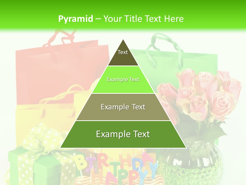 Green Celebrate Bouquet PowerPoint Template