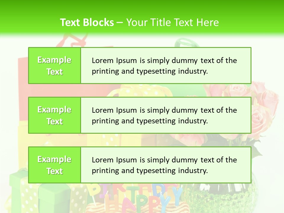 Green Celebrate Bouquet PowerPoint Template