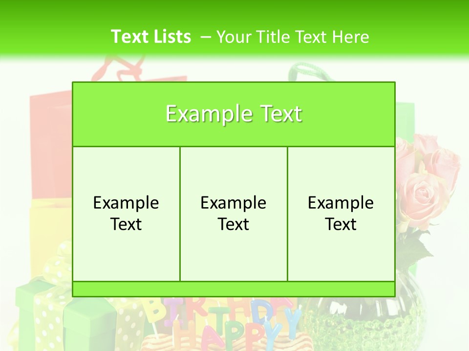 Green Celebrate Bouquet PowerPoint Template