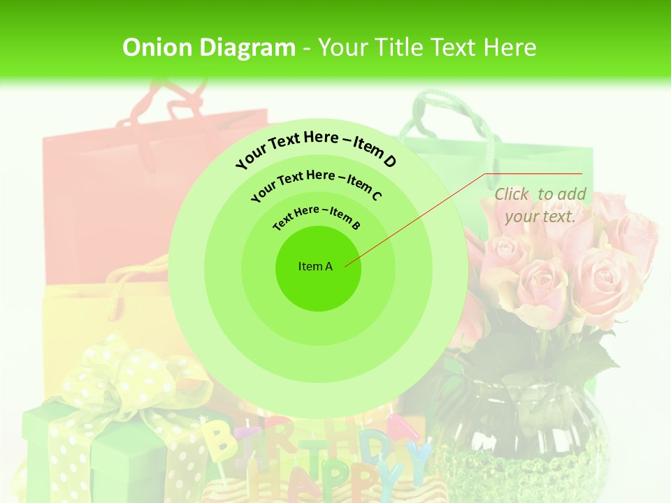 Green Celebrate Bouquet PowerPoint Template