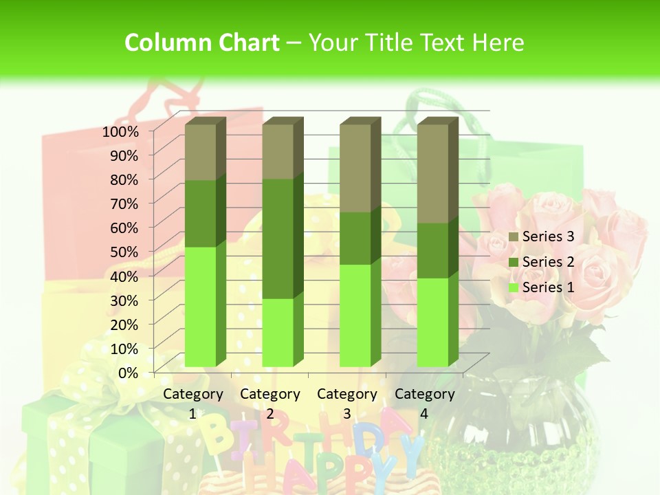 Green Celebrate Bouquet PowerPoint Template