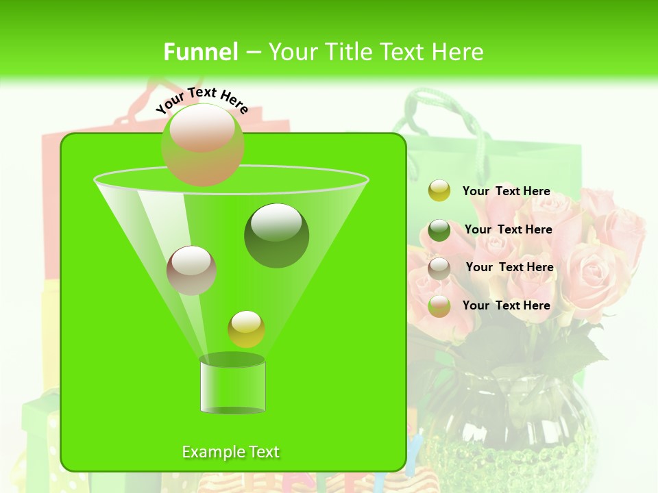 Green Celebrate Bouquet PowerPoint Template