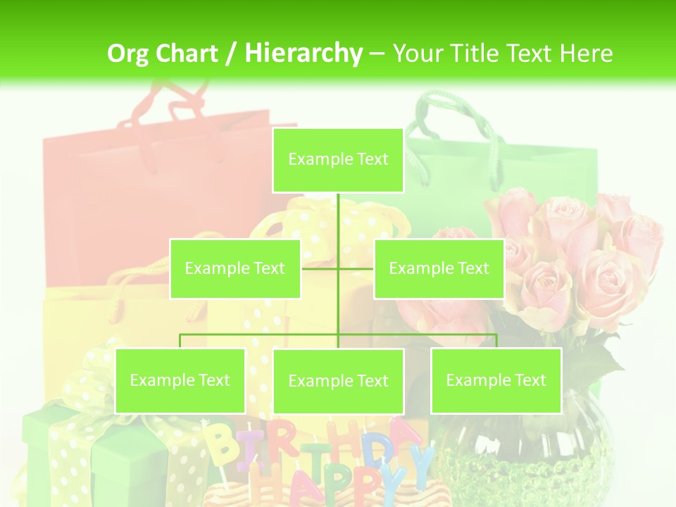 Green Celebrate Bouquet PowerPoint Template