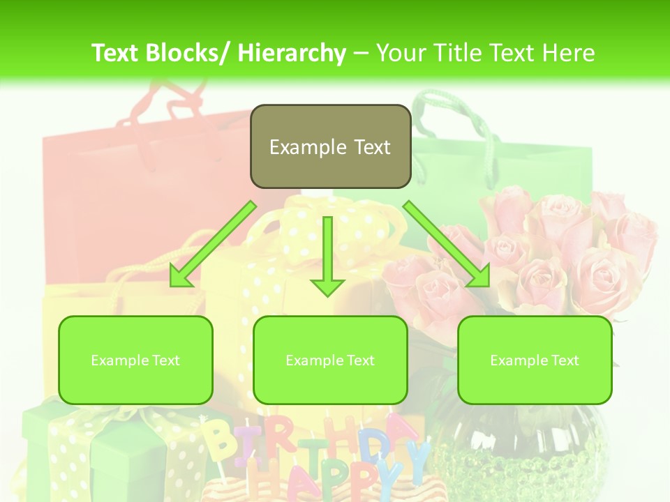 Green Celebrate Bouquet PowerPoint Template
