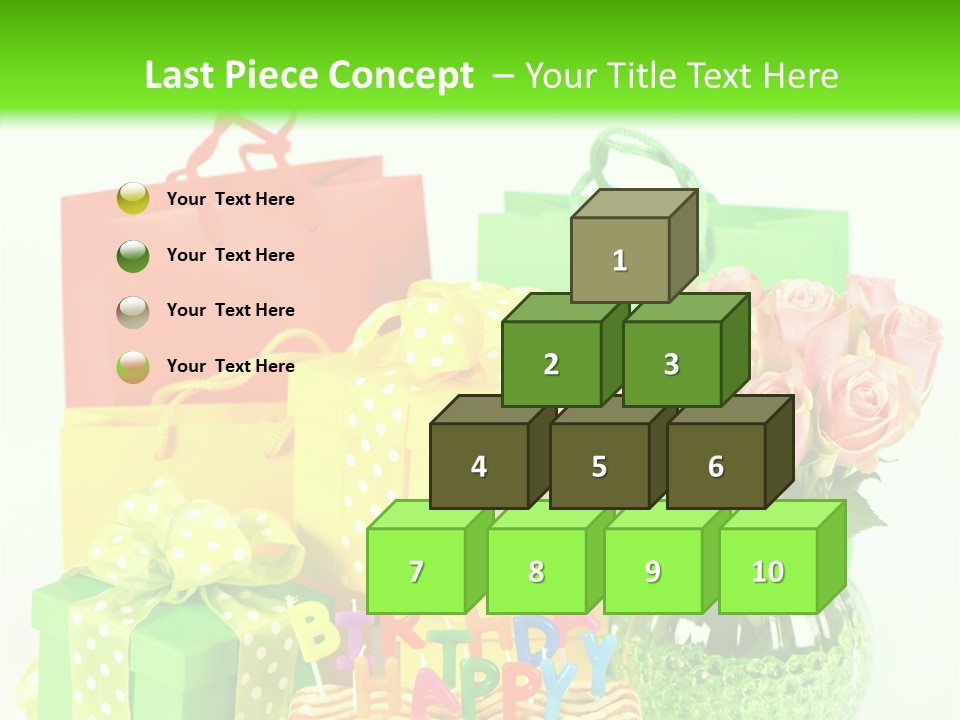 Green Celebrate Bouquet PowerPoint Template