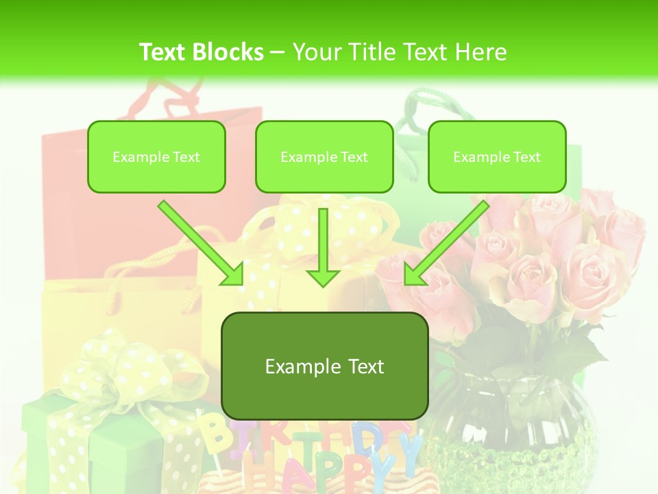 Green Celebrate Bouquet PowerPoint Template