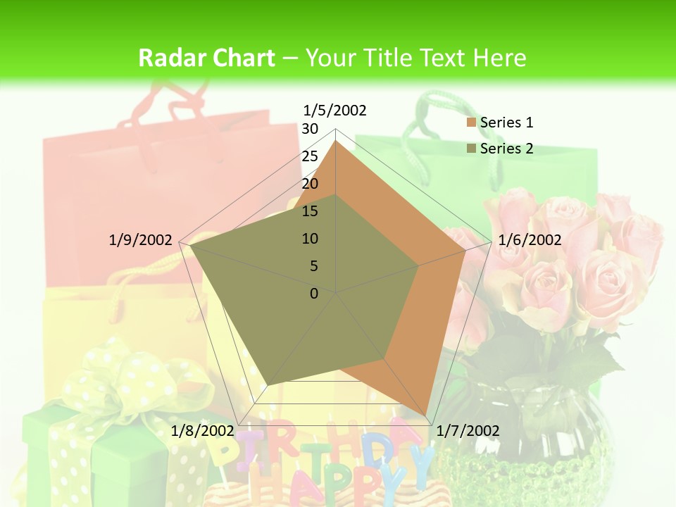 Green Celebrate Bouquet PowerPoint Template