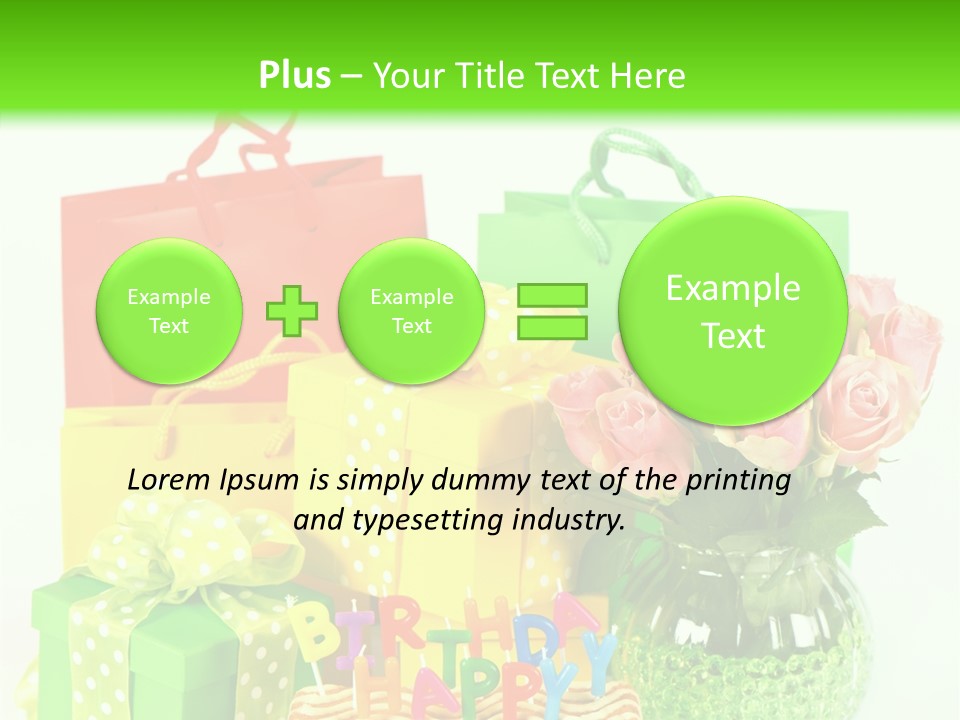Green Celebrate Bouquet PowerPoint Template