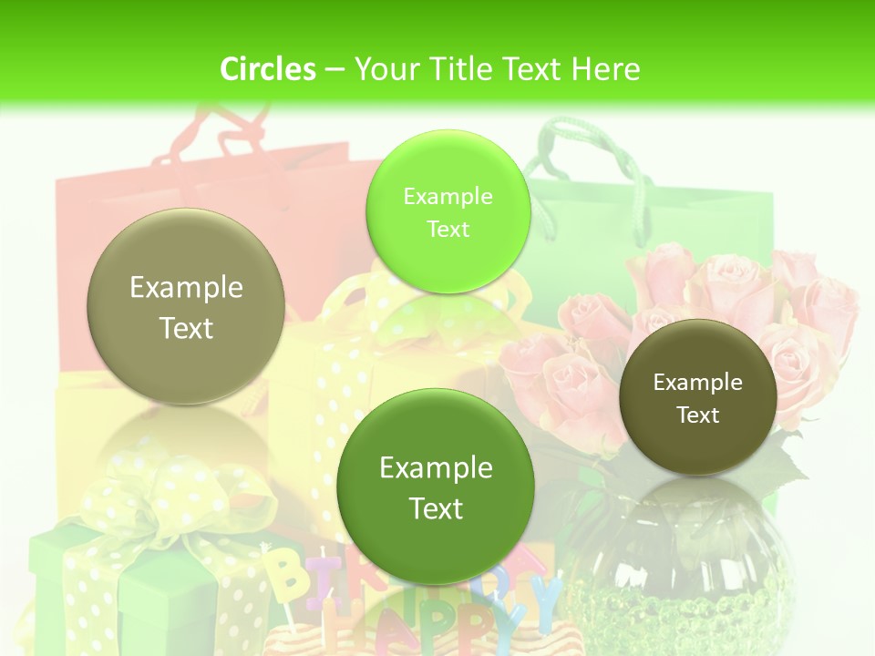 Green Celebrate Bouquet PowerPoint Template