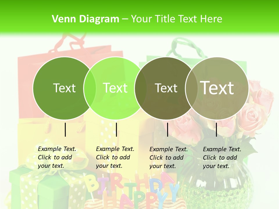 Green Celebrate Bouquet PowerPoint Template