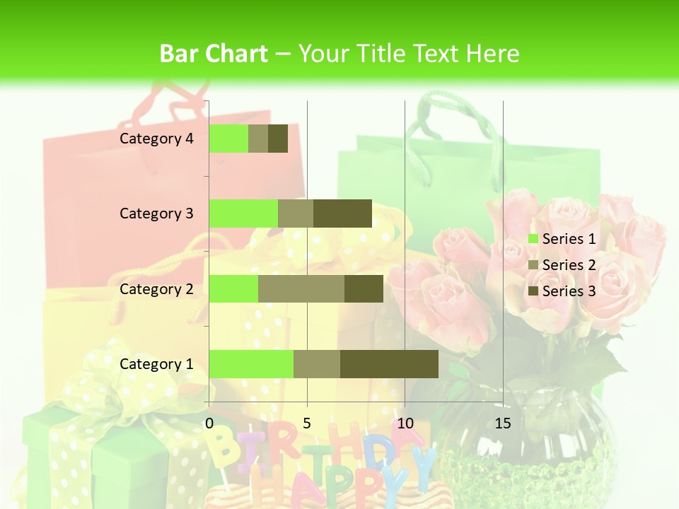 Green Celebrate Bouquet PowerPoint Template