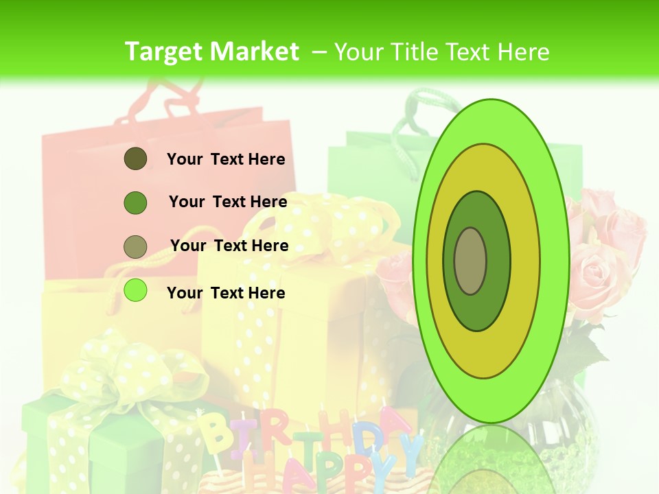 Green Celebrate Bouquet PowerPoint Template