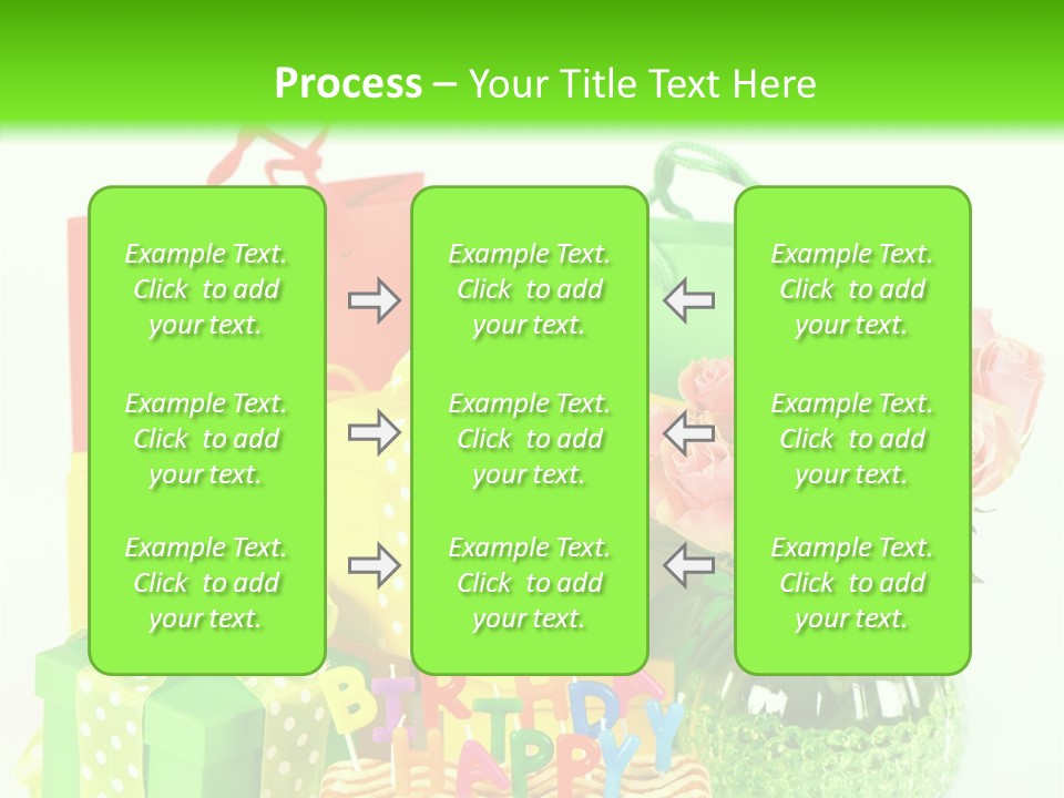 Green Celebrate Bouquet PowerPoint Template