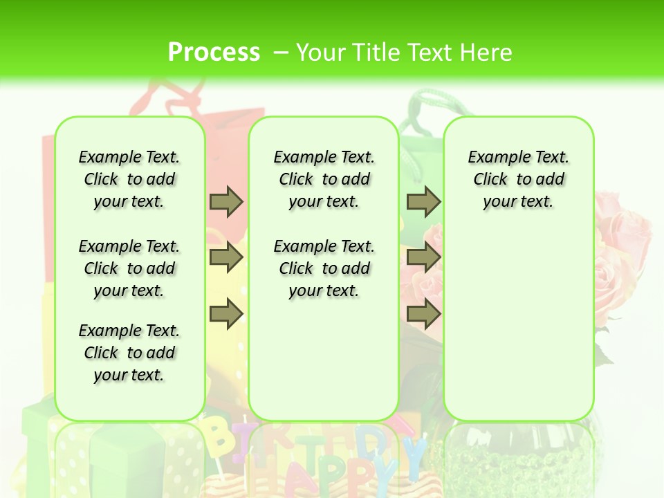 Green Celebrate Bouquet PowerPoint Template