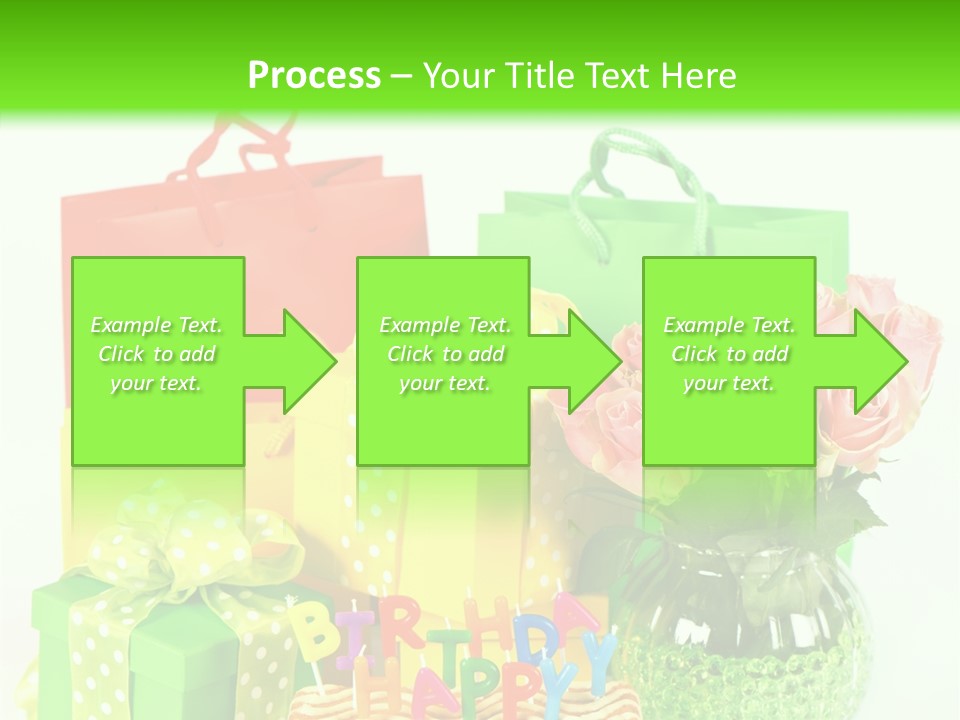 Green Celebrate Bouquet PowerPoint Template