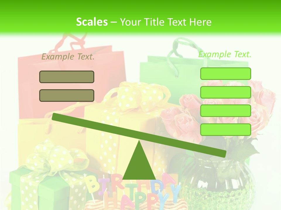 Green Celebrate Bouquet PowerPoint Template