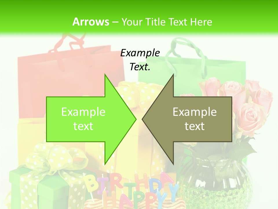 Green Celebrate Bouquet PowerPoint Template