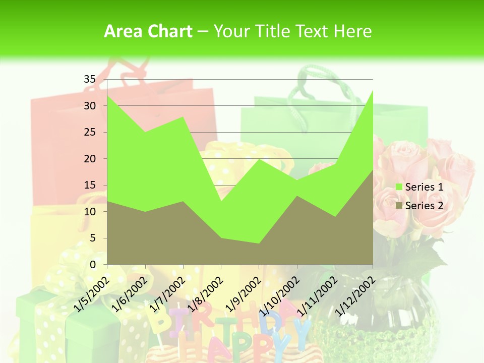 Green Celebrate Bouquet PowerPoint Template