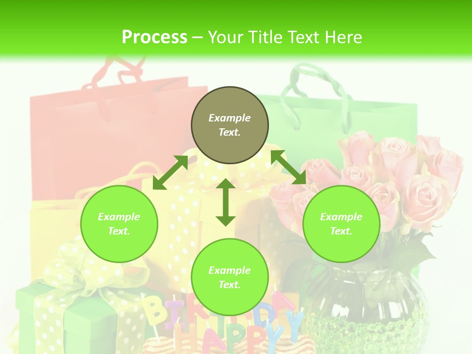 Green Celebrate Bouquet PowerPoint Template